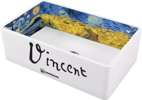 Мойка кухонная Omoikiri Mikura Natceramic 76х46 белый, рисунок Vangogh