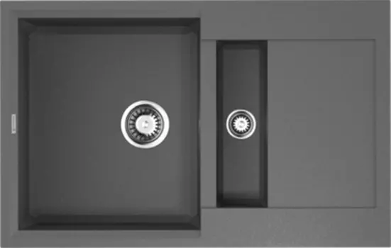 Мойка кухонная двойная Omoikiri Sakaime Tetogranit 78х50 серый матовый, платина