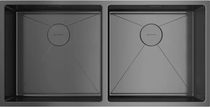Мойка кухонная двойная Omoikiri Taki 86.5х44 темный хром, вороненая сталь