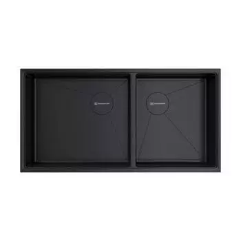 Мойка кухонная двойная Omoikiri Taki 85х44 черный брашированный, графит