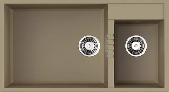 Мойка кухонная двойная Omoikiri Tedori Tetogranit 85х46.5 бежевый матовый, шампань