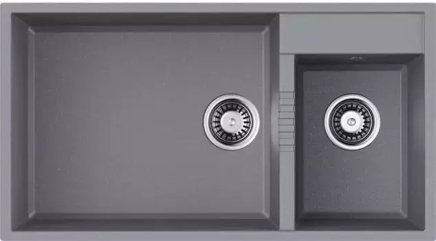 Мойка кухонная двойная Omoikiri Tedori Tetogranit 85х46.5 серый матовый, leningrad grey