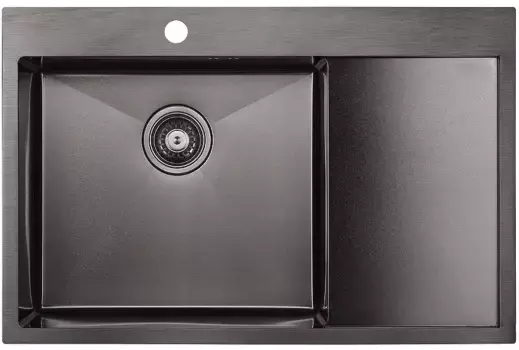 Мойка кухонная Paulmark Atlan 78 L темный хром