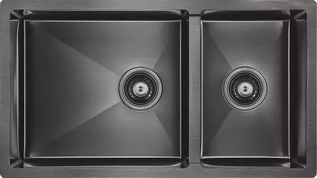 Мойка кухонная Paulmark Gerberg PM227844-GM вороненая сталь