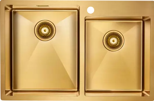 Мойка кухонная Paulmark Berman 78 брашированное золото