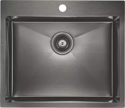 Мойка кухонная Paulmark Kroner PM215951-GM вороненая сталь