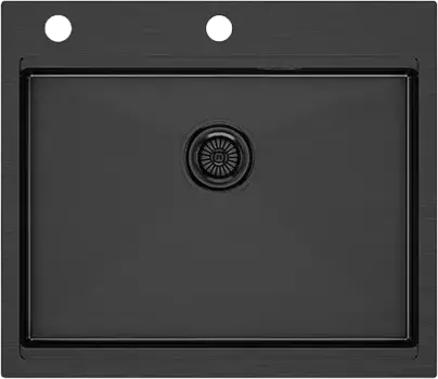 Мойка кухонная Paulmark Kroner-Pro PM705951-GM вороненая сталь