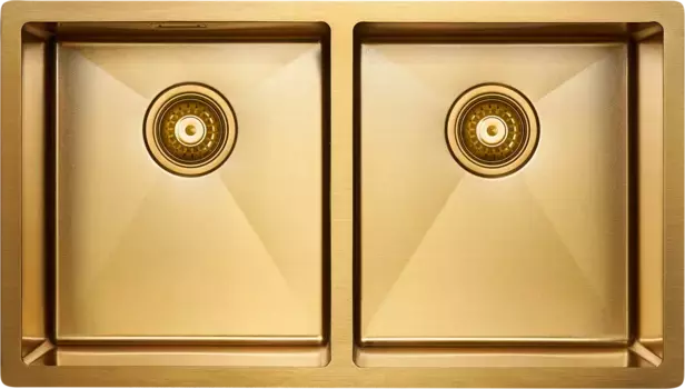 Мойка кухонная Paulmark Dopplet 78 брашированное золото