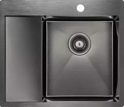 Мойка кухонная Paulmark Kroner PM225951-GMR вороненая сталь R