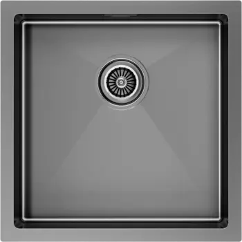 Мойка кухонная Paulmark Gerberg PM254444-GM вороненая сталь