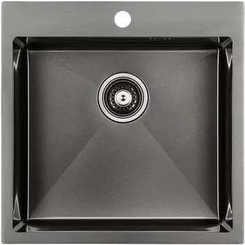 Мойка кухонная Paulmark Kroner PM215151-GM вороненая сталь