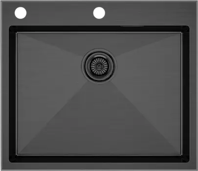 Мойка кухонная Paulmark Kroner-Edge PM775951-GM вороненая сталь