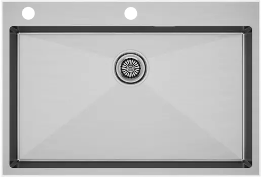 Мойка кухонная Paulmark Kroner-Edge PM777551-BS брашированная сталь