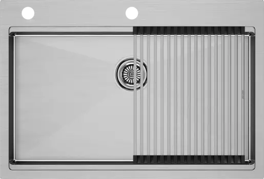 Мойка кухонная Paulmark Kroner-Pro + Pro PM707551-BS+R405-BS брашированная сталь