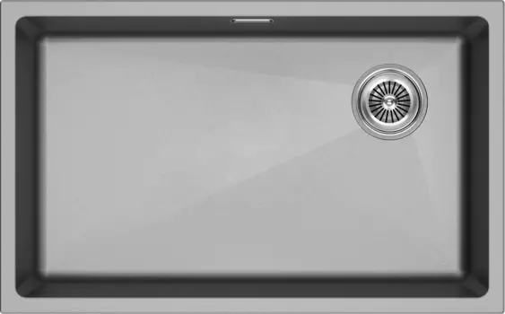Мойка кухонная Paulmark Lumi LU74SK-GRM серый металлик