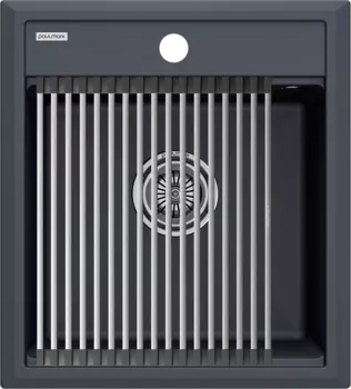 Мойка кухонная Paulmark Stepia + Step PM114651-AN+R375-BS антрацит