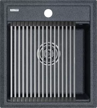 Мойка кухонная Paulmark Stepia + Step PM114651-DG+R375-BS графит