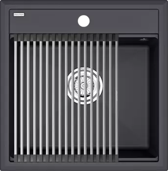 Мойка кухонная Paulmark Stepia + Step PM115051-AN+R375-BS антрацит