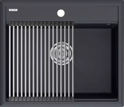 Мойка кухонная Paulmark Stepia + Step PM115951-AN+R375-BS антрацит