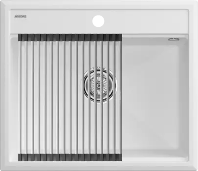 Мойка кухонная Paulmark Stepia + Step PM115951-WH+R375-BS белая