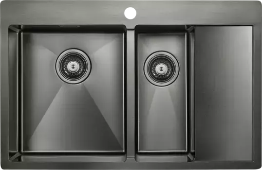 Мойка кухонная Paulmark Union 78 L темный хром