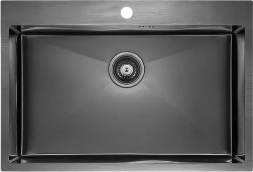 Мойка кухонная Paulmark Kroner PM217551-GM вороненая сталь