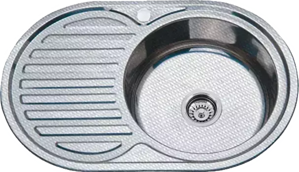 Мойка кухонная РМС 77х50 R сталь матовый