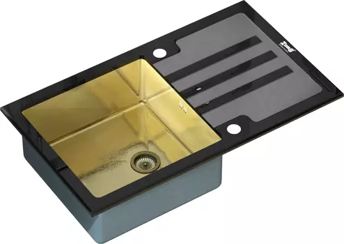 Мойка кухонная Zorg Inox Glass GL-7851-BLACK-BRONZE черное стекло