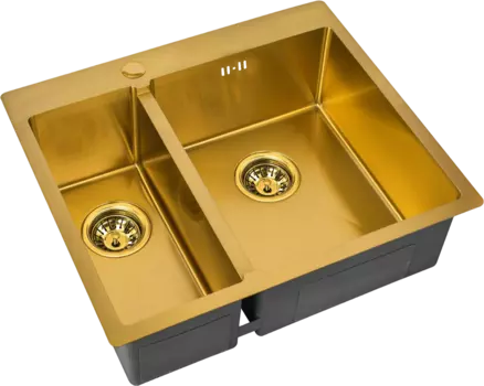 Мойка кухонная Zorg Inox PVD SZR-59-2-51-R BRONZE R, бронза