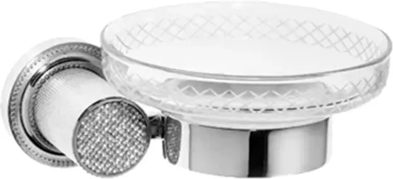 Мыльница подвесная Boheme Royal Cristal хром с прозрачными кристаллами Preciosa