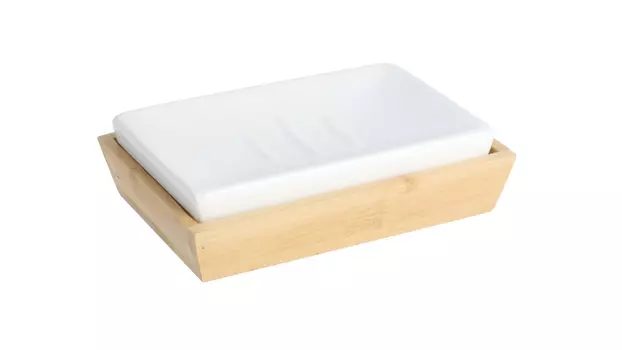 Мыльница настольная Fixsen Wood белый, светлое дерево