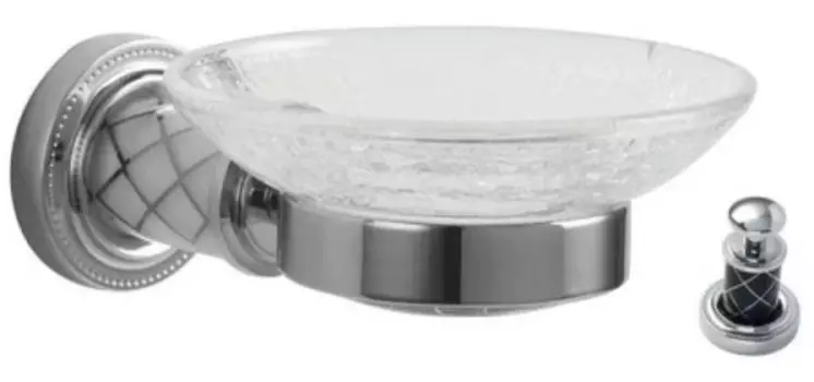 Мыльница настенная Boheme Murano хром глянцевый с черным