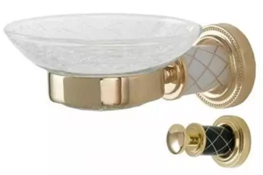 Мыльница настенная Boheme Murano золото с черным