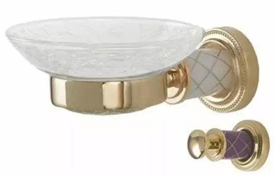 Мыльница настенная Boheme Murano золото с фиолетовым