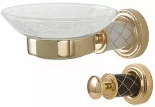 Мыльница настенная Boheme Murano золото с коричневым