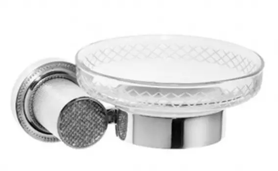 Мыльница настенная Boheme Royal Cristal хром с черными кристаллами Preciosa