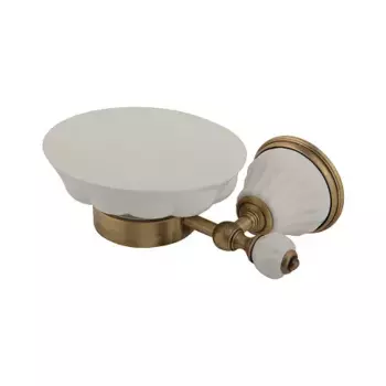 Мыльница настенная Migliore Olivia белая бронза