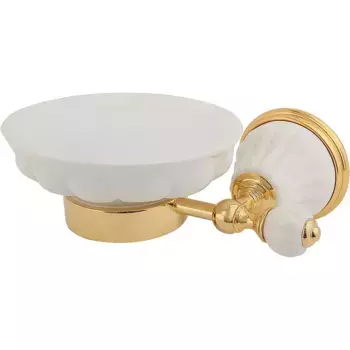 Мыльница настенная Migliore Olivia бело-золотая
