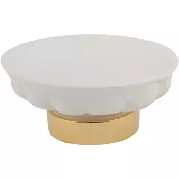 Мыльница настольная Migliore Olivia бело-золотая