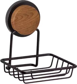 Мыльница-решетка подвесная Fixsen Magic Wood черный, светлое дерево