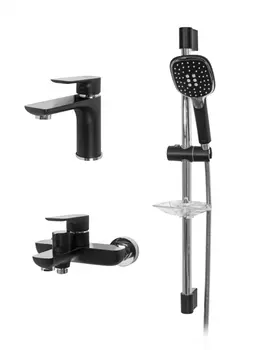 Набор для ванны 3 в 1 Hansberge NORDIC H7099 Черный хром