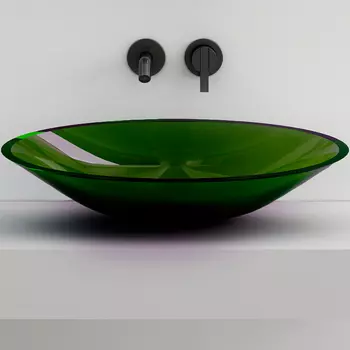 Накладная раковина Abber Kristall AT2812 emerald, зеленая