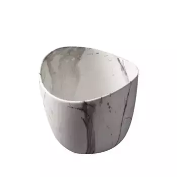 Накладная раковина Gid 36 Mnc9303 белая под мрамор