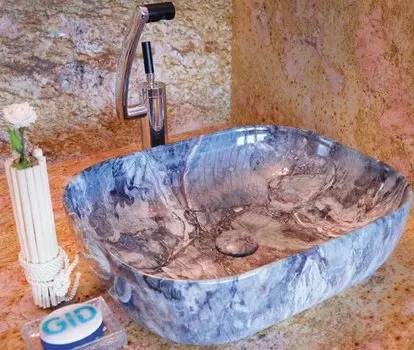 Накладная раковина Gid Stone Edition 50 K397G124 серая под камень