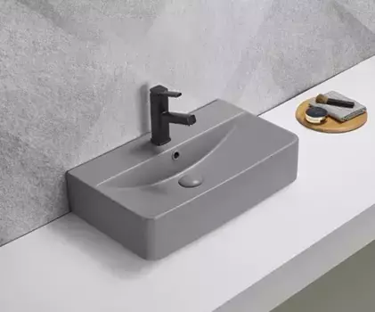 Накладная раковина Gid 61 Gm1344 серая матовая