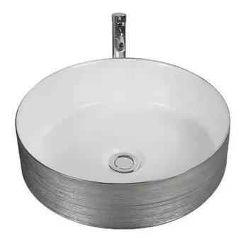 Накладная раковина Gid Luxe line 36 белая, серебро