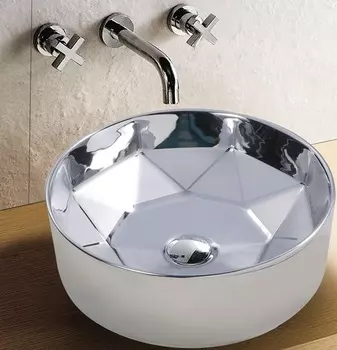 Накладная раковина Gid Luxe line 40 серебряная