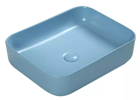 Накладная раковина SantiLine SL-1051BL голубая матовая