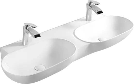 Накладная раковина SantiLine SL-2113 двойная, белая