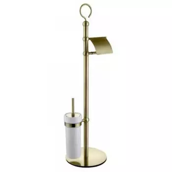Напольный держатель запасной туалетной бумаги и ершика KAISER бронза (нерж) (KH-4610)